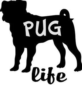 Pug Life Vinyl Decal-Pugs-Multiple Sizes and Colors - Picture 1 of 4