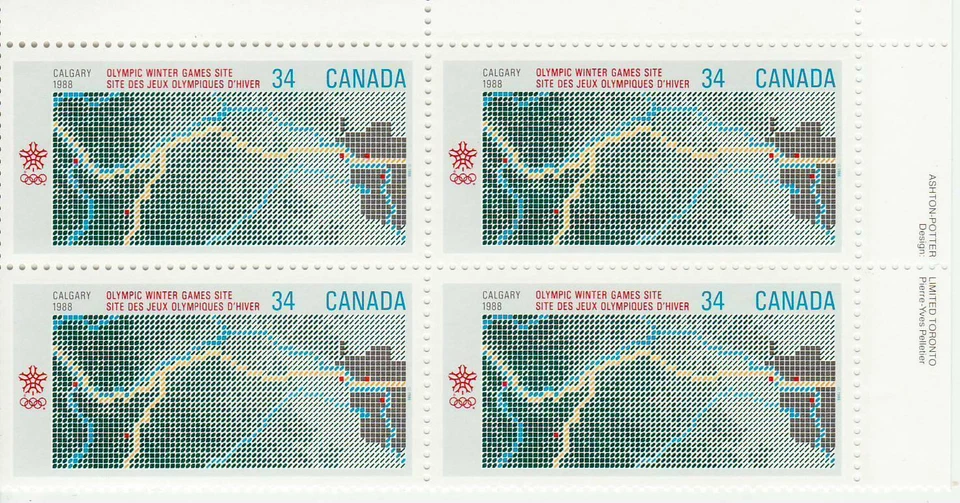 Canada PB#1077i - Map (1986) 34¢ - Image 1 of 1