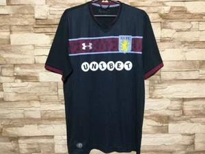 ASTON VILLA 2017 2018 Away Football Shirt Soccer Jersey Under Armour Sz L - Picture 1 of 6