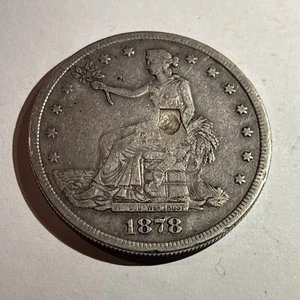 1878-S Silver Trade Dollar Very Fine Condition Chopped on Both Sides - Picture 1 of 4