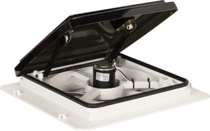 MaxxAir MaxxFan 14"x14" Roof Vent with 4 Speed 12 Volt Fan & Manual Lift Smoke - Foto 1 di 2