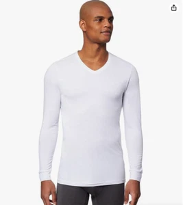 32 DEGREES Heat Mens Performance Thermal Lightweight Baselayer Vneck Long Sleeve - Picture 1 of 4