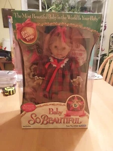 Vintage Playmates Baby So Beautiful Christmas Doll Blonde Brown Eyes - Picture 1 of 9