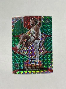2021-22 Panini Mosaic Greg Brown III #245 Rookie RC Green Mosaic Prizm Portland - Picture 1 of 2