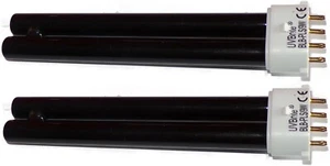 UVBrite® 2 x PL 2G7 9W (Watt) Ultraviolett Schwarz Glühbirne für UV Geld Checker - Bild 1 von 2