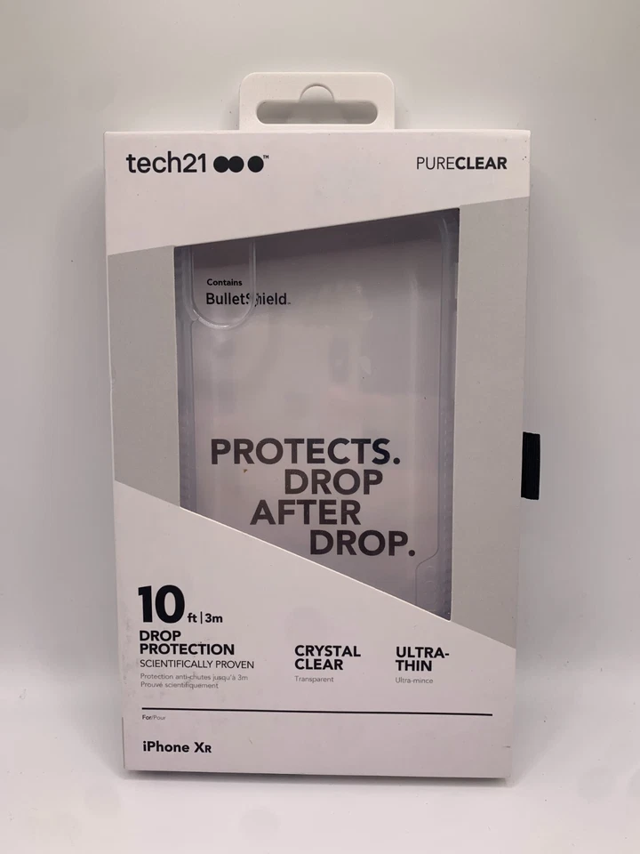 iPhone XR Tech21 Pure Clear Non-Slip Impact Case - Image 1 of 3