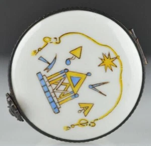 ANTIKE HANDBEMALTE PORZELLAN SCHMUCKSCHATULLE - 1764 DATUM INNEN - SIGNIERT LC BODEN - Bild 1 von 10