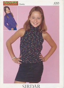 KOOL KIDZ CHUNKY Sirdar Knitting Pattern 4265 Sweater & Top 3-12yrs - Picture 1 of 2