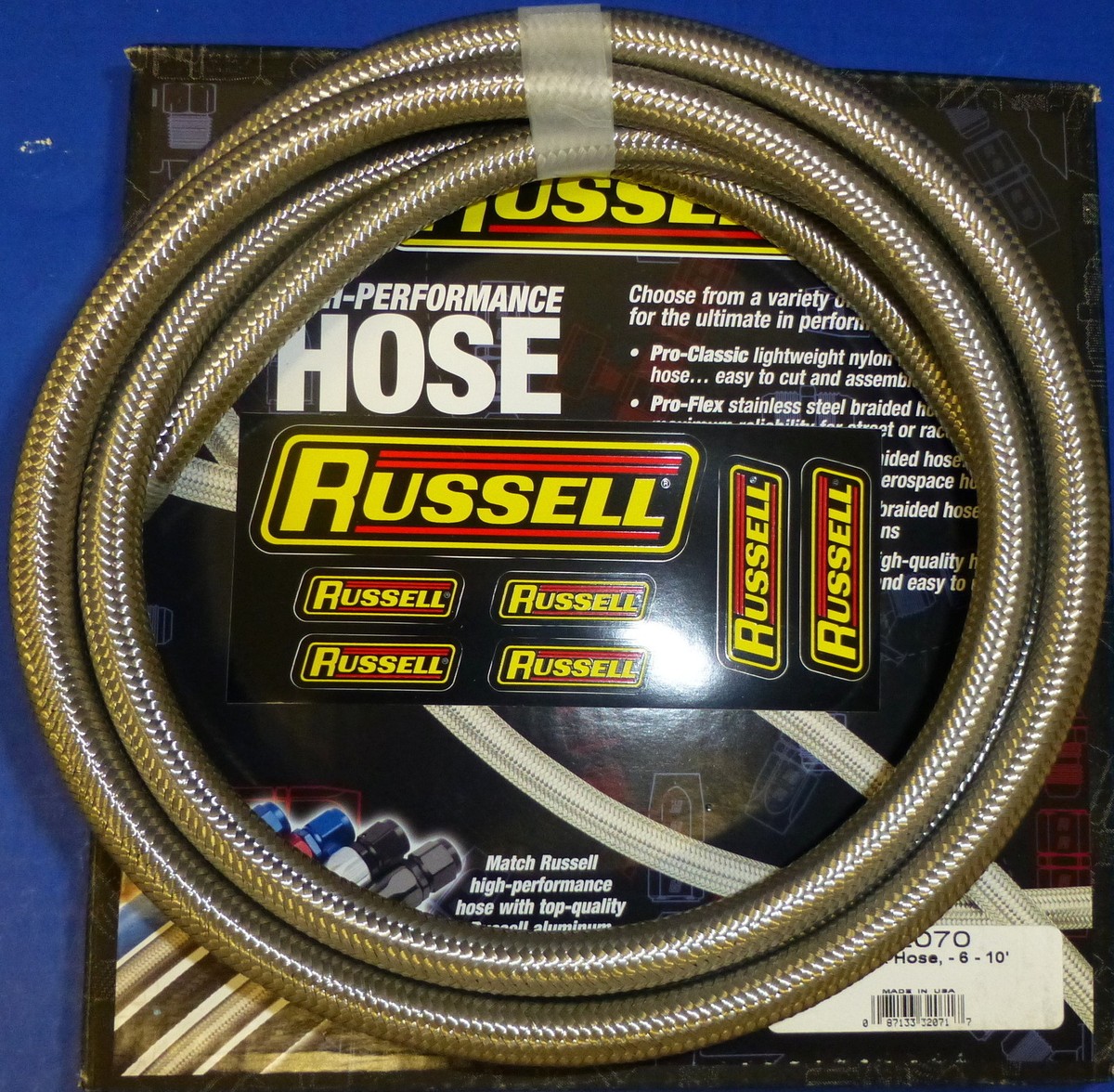 Russell Proflex SS Braided Hose #6 x 10' 632070 Russell Proflex SS Braided Hose #6 x 10' 632070