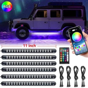 6x Car Underglow Neon Accent Strip Lights Kit RGB Million Multi-Color Music Lamp - Picture 1 of 12