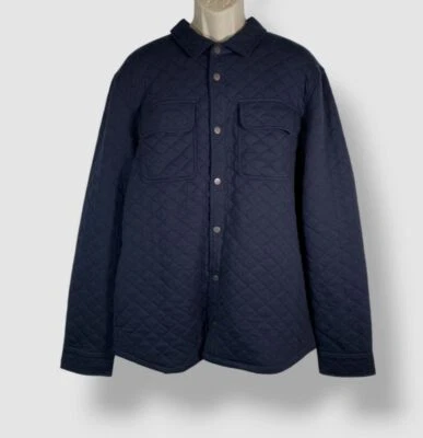 Perry Ellis Men's Blue Diamond Quilted Long-Sleeve Snap-Front Jacket Size 2XL - Image 1 of 3