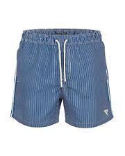 Fred Mello Striped Swim Shorts  -  Swimwear  - Blue