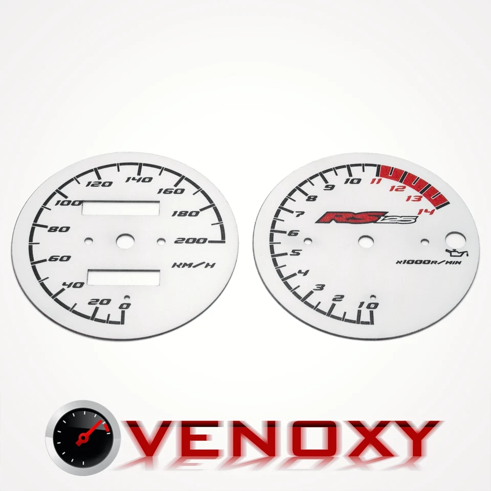 Cuadro de instrumentos Aprilia RS 125 KM/H mercado de accesorios caras de calibre blanco Foto 1 de 1