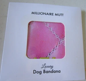 New Millionaire Mutt Luxury Dog Bandana Pink Colors Large - Picture 1 of 3