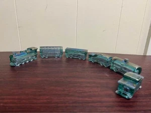 Boyd Glass Train - 6 piece Iridescent Glass - Carnival Glass Train - Picture 1 of 23