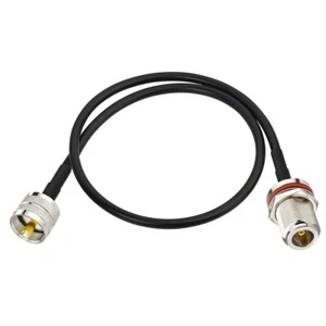 UHF PL259 Male to N Female Bulkhead Adapter Coaxial Pigtail Cable KSR195 1~ 50ft - Picture 1 of 6