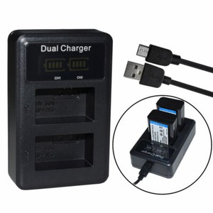 USB Dual LP-E6 Battery Charger for Canon EOS 5D Mark II Mark III Mark IV 60D 80D
