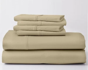6PC Real 1000 Thread Count 100% Egyptian Soft Cotton Sheet Set 10" Deep Pocket - Picture 1 of 27