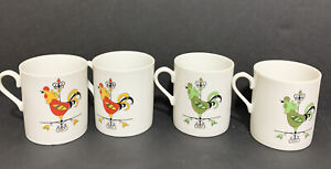 Vintage MCM Rooster Cups Set Of 4