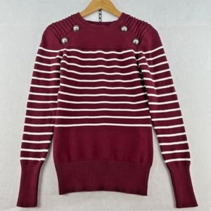 Patty Boutik Women's Pullover Knit Burgundy Maroon Stretch Sweater Size Large - Picture 1 of 12