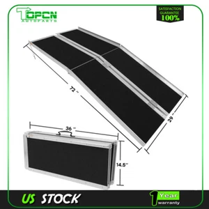 6 ft portable Non-Slip -72"*29" Aluminum Wheelchair Scooter Mobility Ramp Tool - Picture 1 of 8