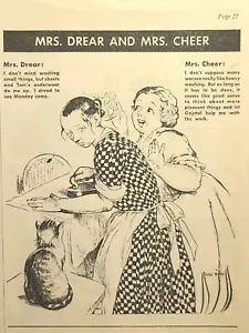 Anuncio impreso vintage Oxydol Drear Or Cheer día de lavandería damas menos trabajo 1932 - Imagen 1 de 5