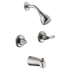 Tub And Shower Faucet 2-Handle 1 Spray Brushed Nickel Wall Mount Valve Included