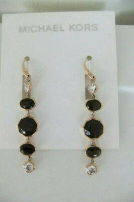 Pendientes colgantes lineales Michael Kors en tono oro rosa nuevos con etiquetas Foto 1 de 4