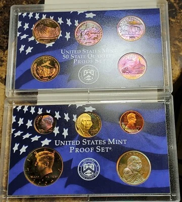 TONED 2006 S PROOF SET WASHINGTON QUARTER STATE CLAD PROOFS 10 COIN SET #BX59 - Image 1 of 4