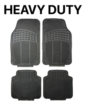 Car Black Rubber Front/Rear Floor Mats FOR MITSUBISHI L 200/Triton 2014-2021 - Image 1 of 4