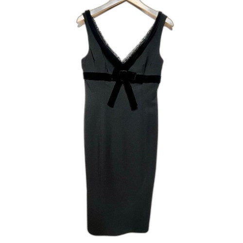 Abito rosso Valentino piccolo nero con bordo in velluto e dettagli fiocco 6