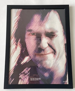Vintage 1990 Neil Young Framed Illustrated Photo Picture Poster Art 9x12 - Picture 1 of 5