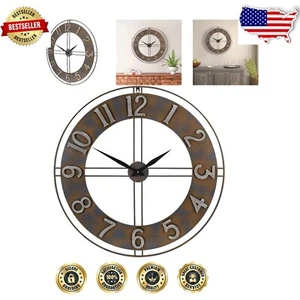 Large 30-Inch Decorative Wall Clock with Whisper Ticking – Stylish & Functional - Picture 1 of 8