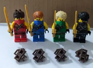 Lego Ninjago Tournament of Elements (Robe) Minifigs Kai Jay Lloyd Cole w/Swords - Picture 1 of 2