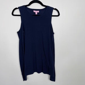 Nuevo Suéter Lilly Pulitzer Lyon Hombro Frío Pequeño Verdadero Azul Marino Algodón Modal - Imagen 1 de 11