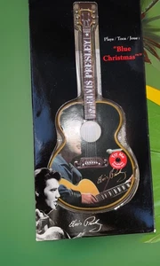 ELVIS PRESLEY Illuminated Musical Guitar Ornament BLUE CHRISTMAS - Picture 1 of 9