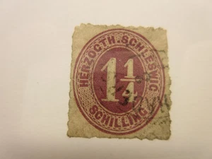 SCHLESWIG-HOLSTEIN, Scott: 22, KLEINES DÜNNES und PIN-LOCH, GEBRAUCHT, Lot25, Katze 25 $ - Bild 1 von 1