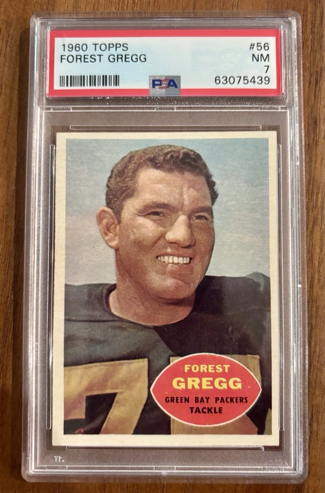1960 Topps Forest Gregg ROOKIE PSA 7 NM Sharp CENTERED  #56 Green Bay Packers RC - Image 1 of 2