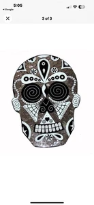 Tag der Toten Sugar Skulls schwarz & weiß oder Farbe Mosaik Spiegel 19" Wandkunst - Bild 1 von 2