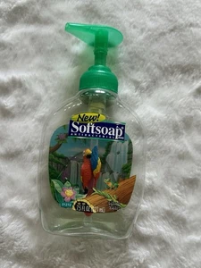 Vintage SOFTSOAP Hand Soap Dispenser RED PARROT Green Pump Tropical Fun Empty - Picture 1 of 7
