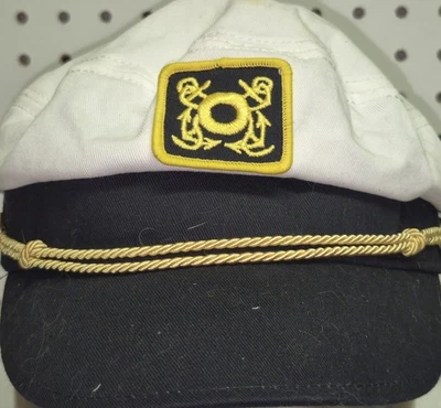 Yacht Captains Hat - Embroidered Navy Sailor See pics for Condition - Image 1 of 4
