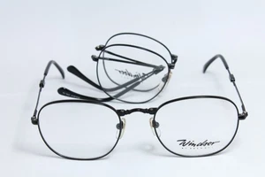 WINDSOR 806 C.19 Foldable Eyeglasses Frame Unique Rare Folding Black 53-21 - Picture 1 of 13
