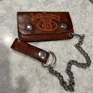 Jack Daniel’s Old No. 7 Marken braun Leder Biker Kartenetui mit Kette - Bild 1 von 8