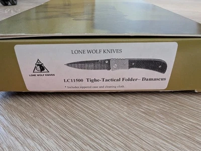 Ножи Lone Wolf LC11500 Tighe тактическая папка — дамасское лезвие — предварительно изготовленные - Изображение 1 из 4