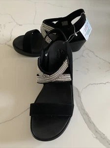 Skechers Damen Sandalen Größe 10 Rumble On Dreamy Days W schwarz Strass Keilabsatz - Bild 1 von 24