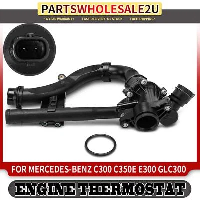 Conjunto de carcasa de termostato de refrigerante de motor para Mercedes-Benz C300 C350e E300 GLC300 Foto 1 de 4
