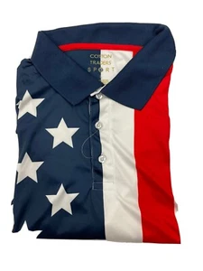 Men's Performance Golf American Flag Shirt - Picture 1 of 11