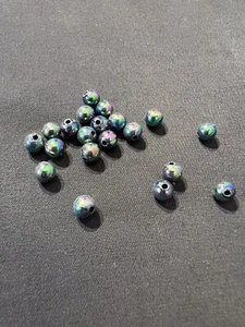 BEADS- PETROL COLOURED ULTRA-LIGHT 6MM -200 GRAMS - Picture 1 of 4