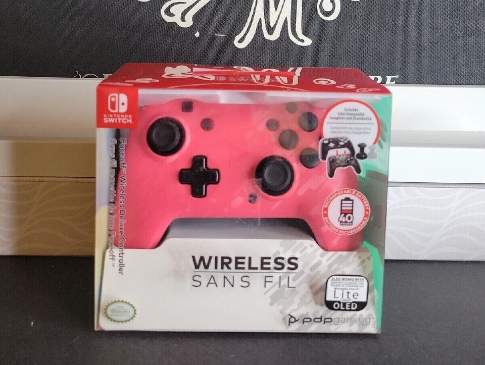 PDP Faceoff Wireless Deluxe Controller For Nintendo Switch PINK NEW - Image 1 of 1