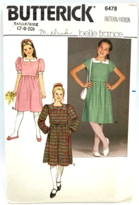 Vestido para niña Butterick 6478 Belle France-1940/50 estilo talla 7-8-10 ¡ESCASO! SIN CORTAR - Imagen 1 de 2